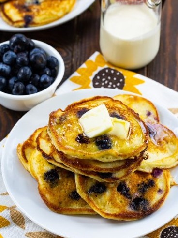 Sour Cream Blueberry Pancakes