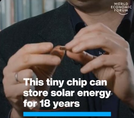 This chip can storage SolarPower for 18 years