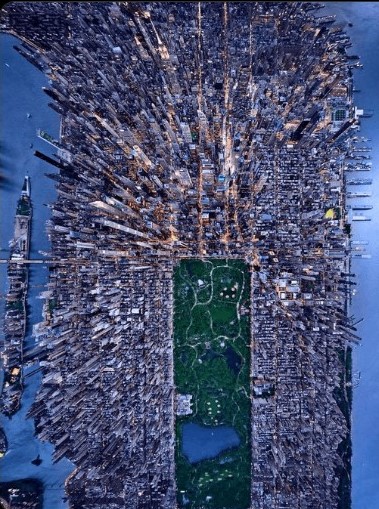 an aerial view of new york city