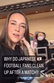 The reason for Japanese football fans clean up after a match