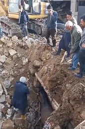 a horse found alive in the rubble