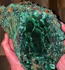 Raw malachite is mesmerizing